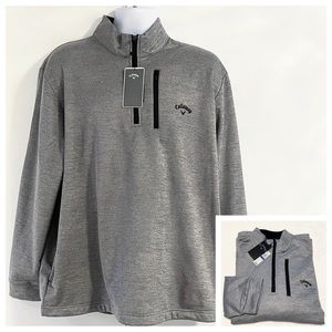 NWT Callaway Men's Golf 1/4 Zip Fleece Lined Pullover